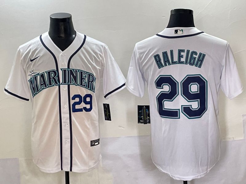 Men 2025 Seattle Mariners #29 Raleigh White Game Nike MLB Jersey style 4->seattle mariners->MLB Jersey